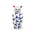 Jarrón decorativo de porcelana con figura femenina