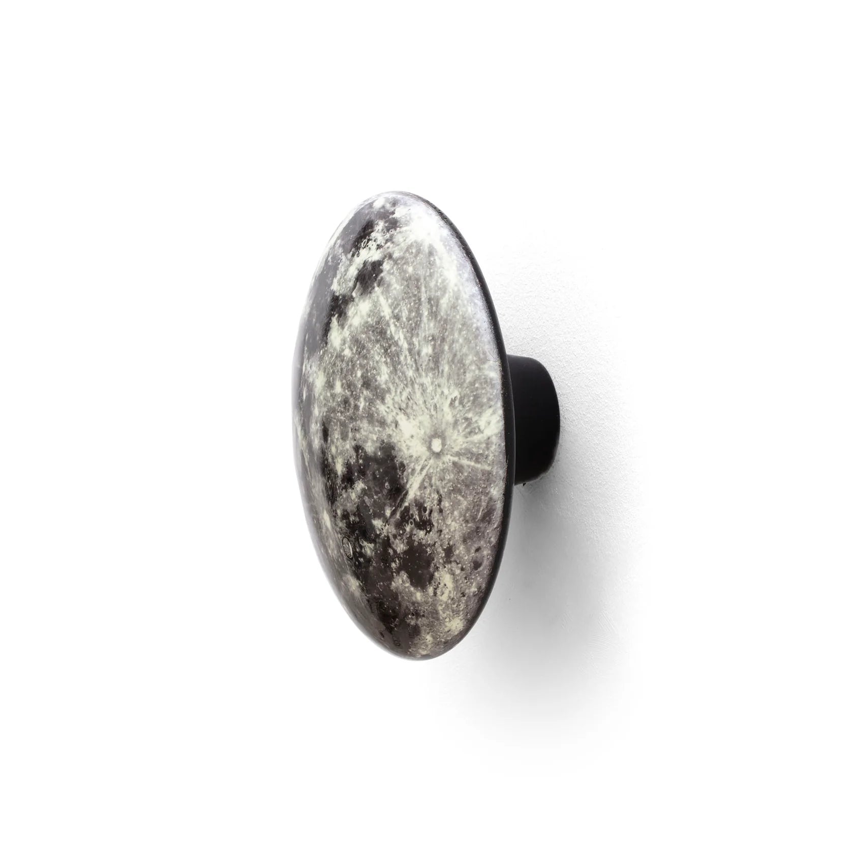 Perchero de pared de madera con diseño de luna