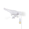 Lámpara decorativa de pájaro blanco orientado a la derecha para interior y exterior